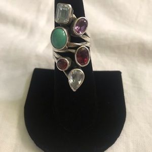 6 stone sterling silver ring